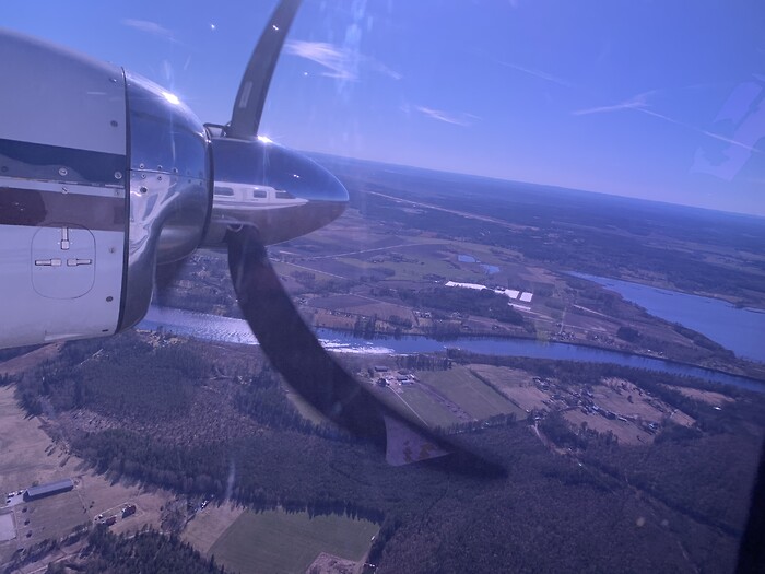 Luft under vingarna för flygfotografering